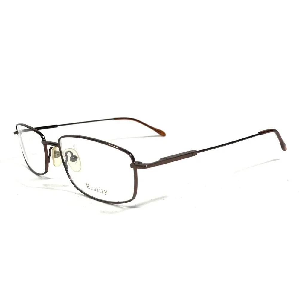 Reality R 3776 BROWN Eyeglasses Frames Rectangular Full Rim 56-17-145